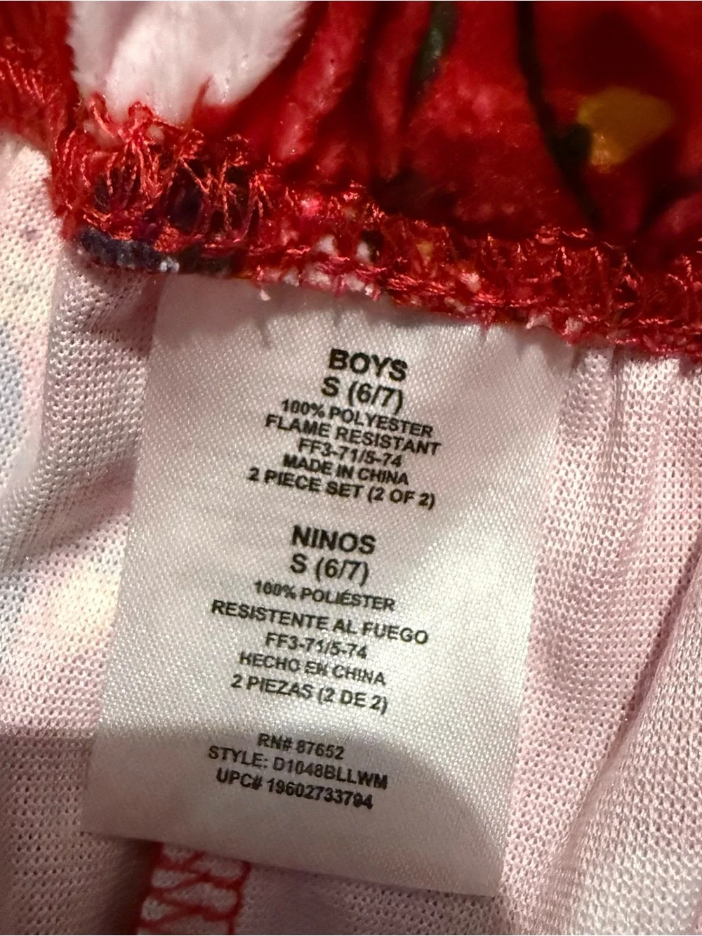 Disney 100 Boys S 6/7 Christmas Pajama Set NWOT